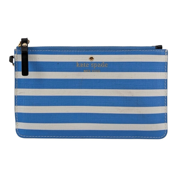 Kate Spade Blue White Striped One Clutch Wristlet